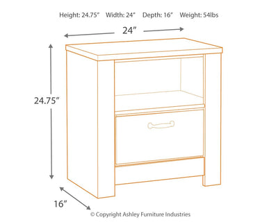 Bellaby - Whitewash - One Drawer Night Stand.