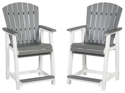 Transville - Gray / White - Barstool (Set of 2).