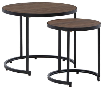 Ayla - Brown / Black - Nesting End Tables (Set of 2).