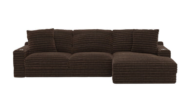 Comfrey - 2 Piece Sofa / RSF Chaise - Chocolate