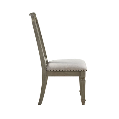 Zumala - Side Chair (Set of 2) - Beige Linen & Weathered Oak Finish - Grand Furniture GA
