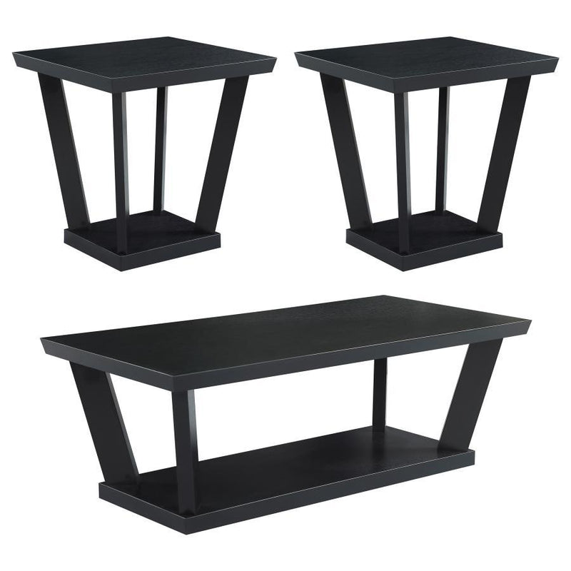 Aminta - 3 Piece Occasional Set With Open Shelves - Black - Grand Furniture GA