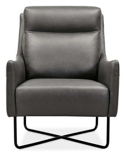 Efron - Club Chair With Black Metal Base.