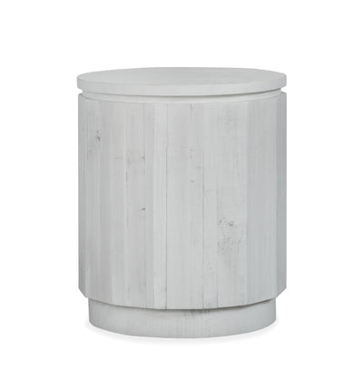 Claudette - Round Accent End Table - Alabaster.