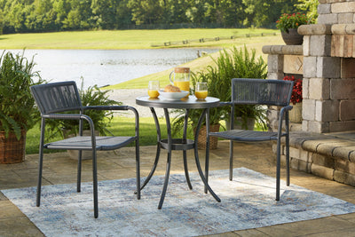 Crystal - Gray - Chairs W/Table Set (Set of 3).