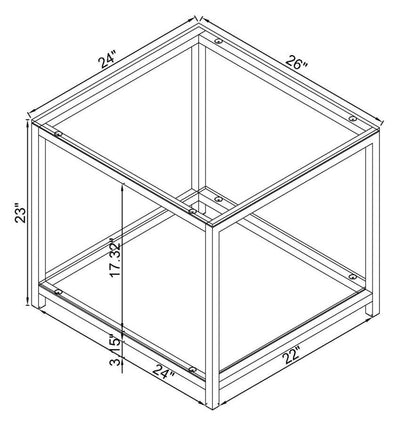 Trini - End Table With Glass Shelf - Black Nickel.