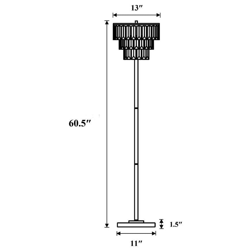 Anya - Metal Base Floor Lamp - Chrome and Crystal.