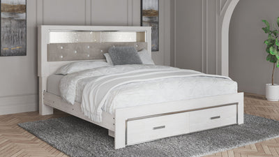 Altyra - White - King Upholstered Bookcase Bed With Storage - Storage Beds - Grand Furniture GA