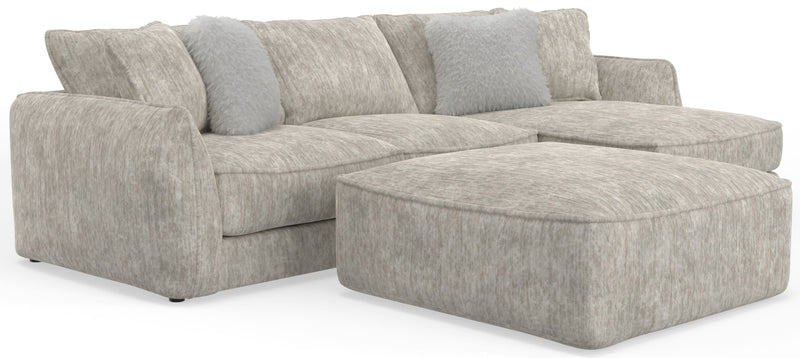 Bucktown - 2 Piece Sofa / RSF Chaise With Extra Thick Cuddler Seat Cushions & Cocktail Ottoman - Parchment