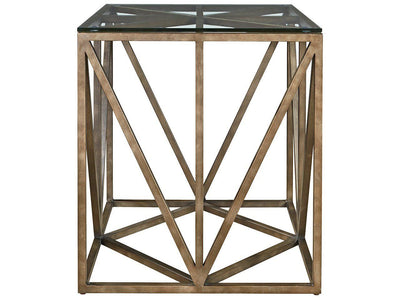 Curated - Truss Square End Table - Dark Brown.