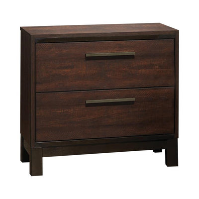 Edmonton - 2-Drawer Nightstand - Rustic Tobacco.