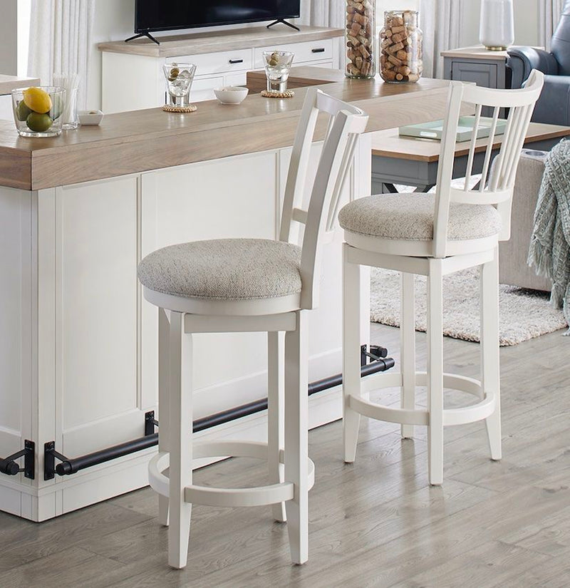 Americana Modern Dining - Spindle Back Swivel Barstool - Cotton