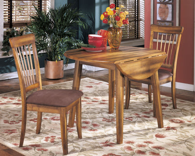 Berringer - Rustic Brown - Round Drm Drop Leaf Table.