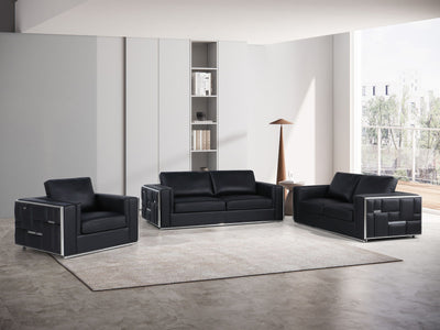 1130 - Top Grain Italian Leather Living Room Set.