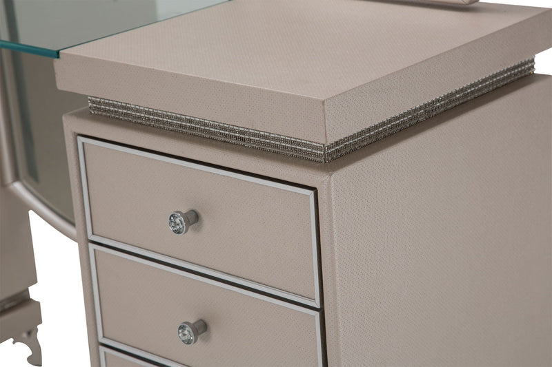 Glimmering Heights - Upholstered Vanity - Ivory.