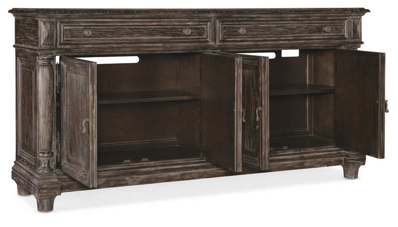 Traditions - 2-Drawers 2-Shelves Buffet - Dark Brown.