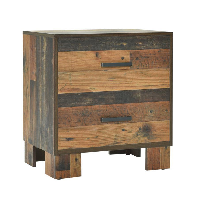 Sidney - 2-Drawer NightStand - Rustic Pine.