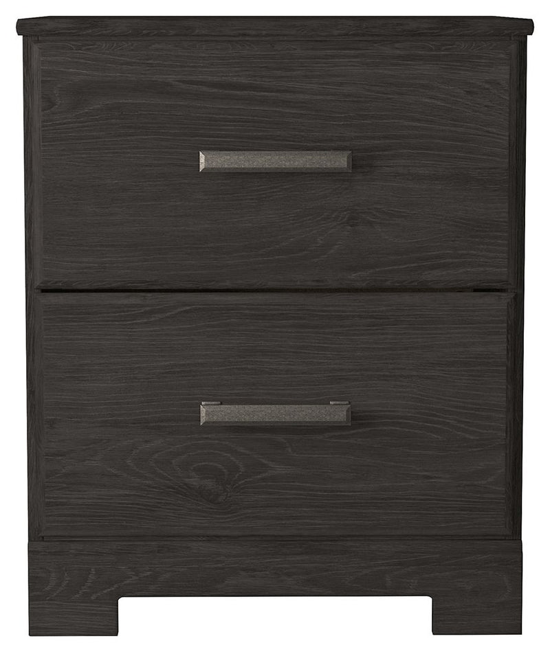 Belachime - Black - Two Drawer Night Stand.