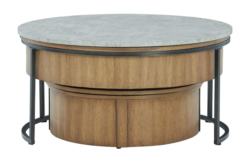 Fridley - Gray / Brown / Black - Nesting Cocktail Tables (Set of 2).