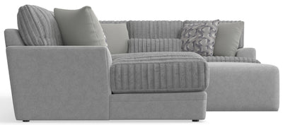 Titan - 3 Piece Sectional With Comfort Coil Seating, 9 Included Accent Pillows And 1 Included Cocktail Ottoman (Left Side Facing Chaise) - Moonstruck