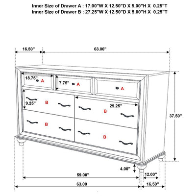 Barzini - 7-drawer Dresser - Dressers - Grand Furniture GA