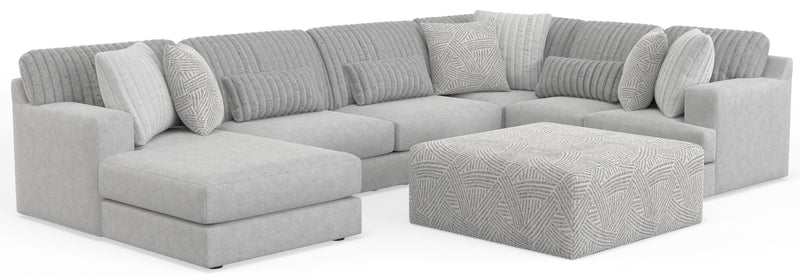 Logan - 3 Piece Sectional With Comfort Coil Seating And Included Cocktail Ottoman And 9 Accent Pillows (Left Side Facing Chaise) - Moonstruck