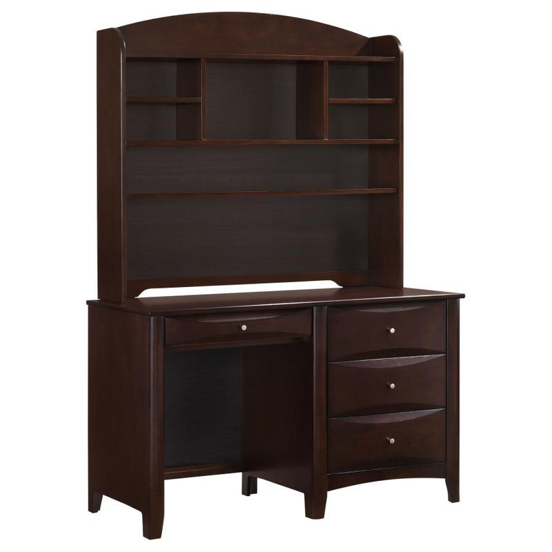 Phoenix - 4-Drawer Computer Desk With Hutch - Cappuccino