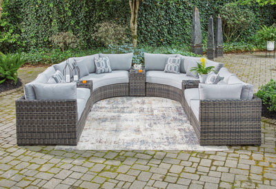 Harbor Court - Gray - 9-Piece Outdoor Sectional.