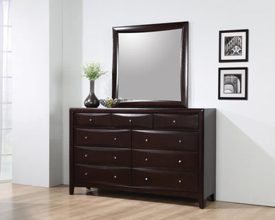 Phoenix - Square Dresser Mirror - Deep Cappuccino