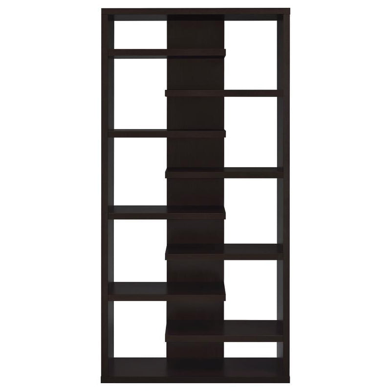 Altmark - Bookcase With Staggered Floating Shelves - Cappuccino.