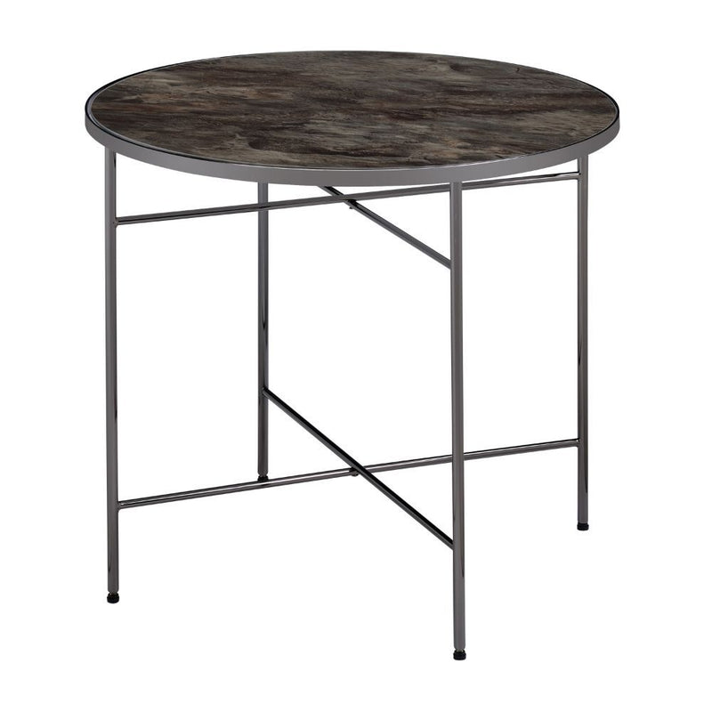 Bage - End Table - Glass & Black Nickel - Grand Furniture GA