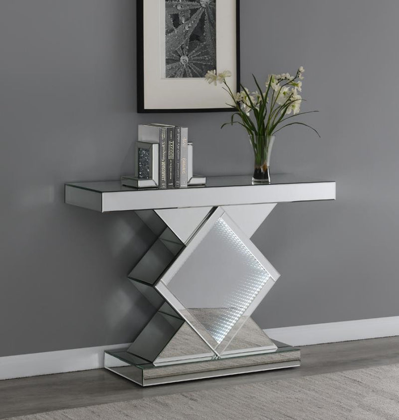 Moody - Console Table With Led Lighting - Silver.