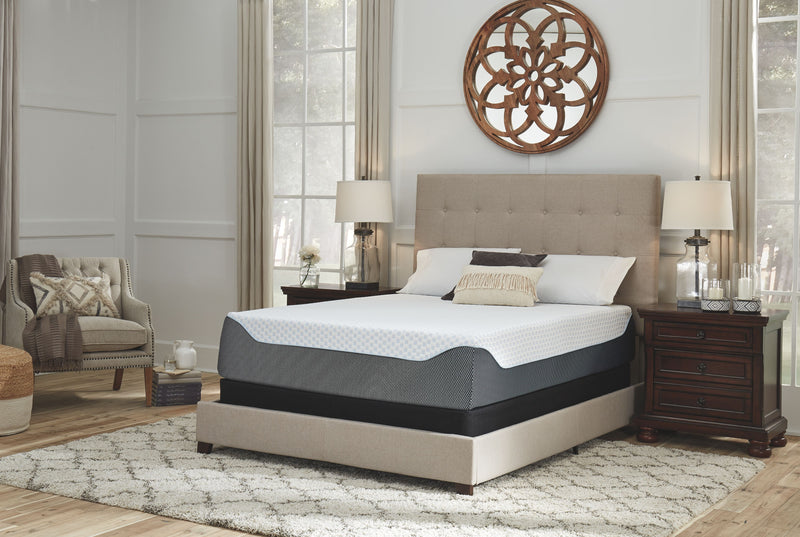 14 Inch Chime Elite - White / Blue - California King Mattress.