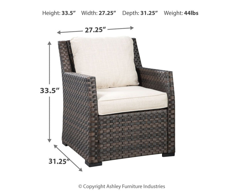 Easy - Dark Brown / Beige - Lounge Chair W/Cushion.