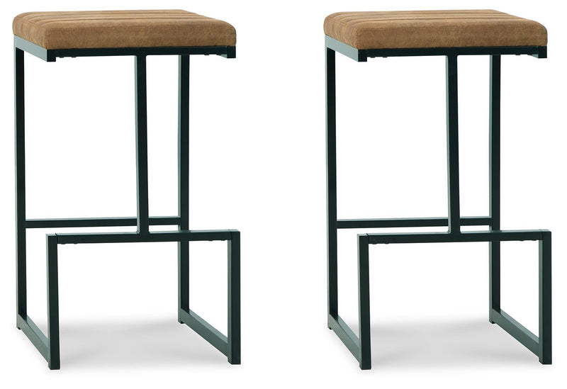 Strumford - Caramel / Black - Tall Uph Barstool (Set of 2).