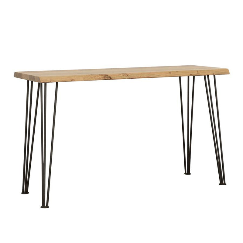 Zander - Sofa Table With Hairpin Leg - Natural and Matte Black.