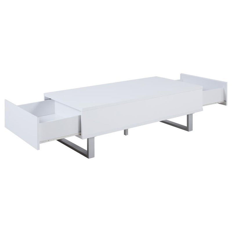 Atchison - 2-Drawer Coffee Table - High Glossy White.