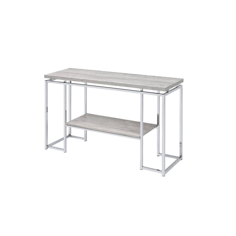 Chafik - Accent Table - Natural Oak & Chrome - Grand Furniture GA