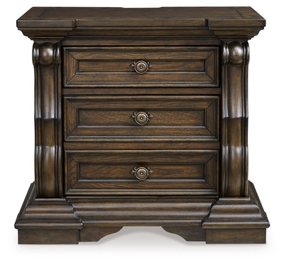 Maylee - Dark Brown - Three Drawer Night Stand