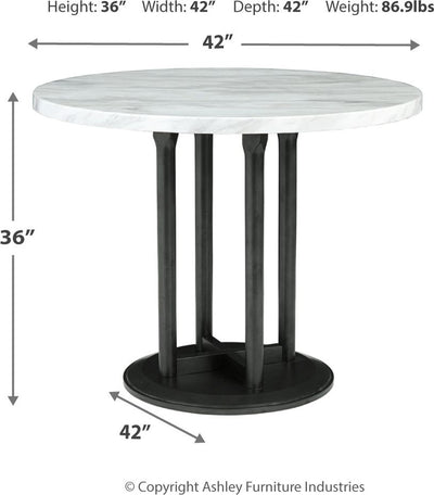 Centiar - Black / Gray - 5 Pc. - Counter Table, 4 Upholstered Barstools.