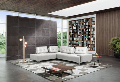 Turano - Sectional Sofa - Pearl White Leather - Grand Furniture GA