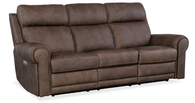 Duncan - Power Sofa With Power Headrest & Lumbar - Dark Brown