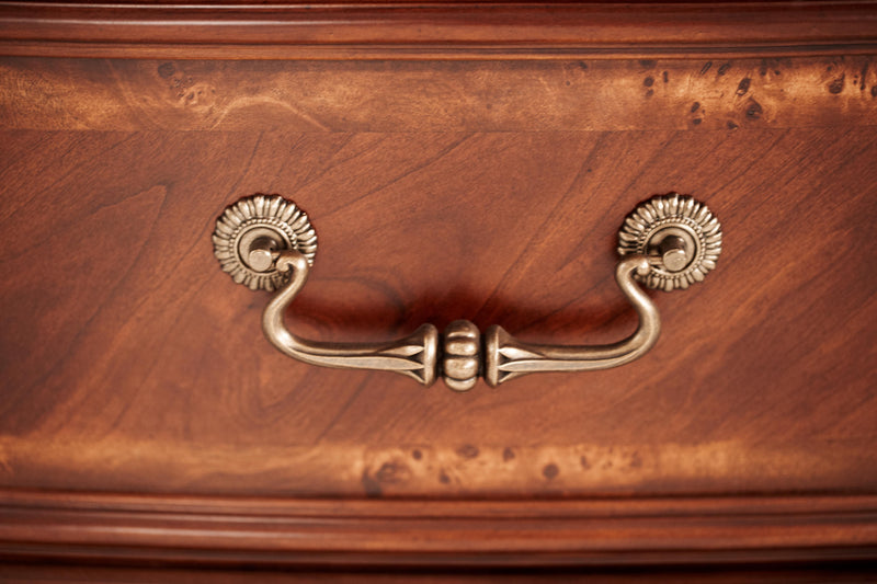 Cortina - Leather Bedside Bench - Honey Walnut.