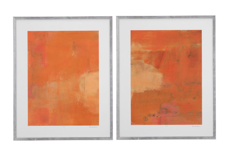 Almon Abstract (Set of 2) - Orange