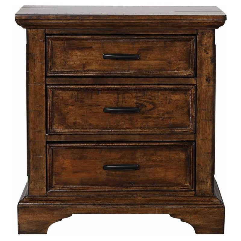 Elk Grove - 3-Drawer Nightstand - Vintage Bourbon.