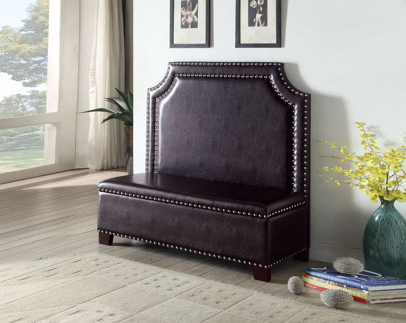 Fadey - Settee - Espresso PU - Grand Furniture GA