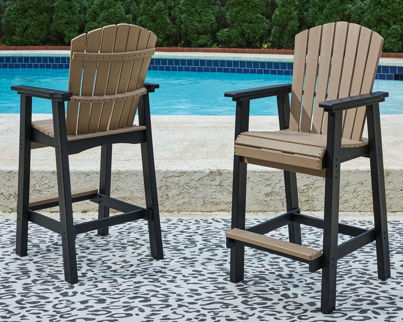 Fairen Trail - Black / Driftwood - Tall Barstool (Set of 2).