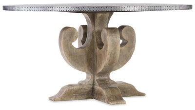 Boheme - Ascension 60" Zinc Round Dining Table.