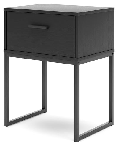 Socalle - Black - One Drawer Night Stand