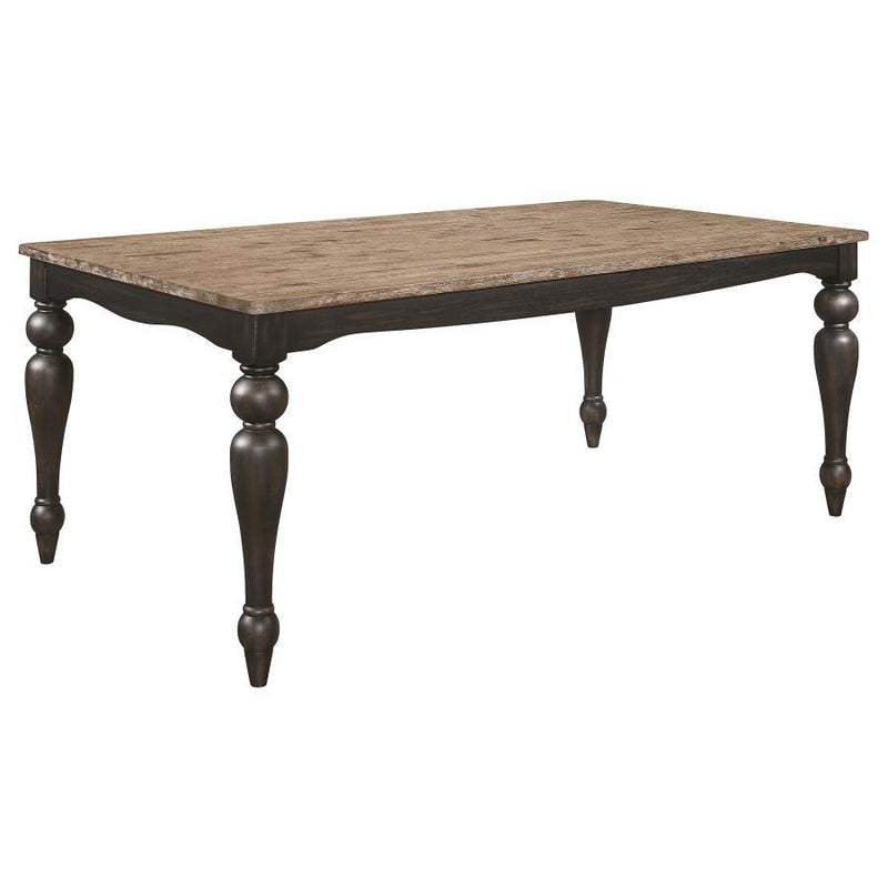 Bridget - Rectangular Dining Table - Brown Brushed And Charcoal Sandthrough